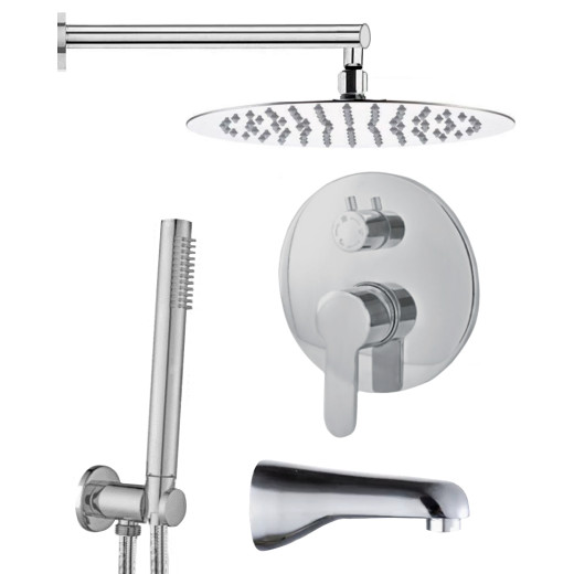 Marita Встраиваемый душевой комплект со смесителем 3 режима TVZ-8839 Хром