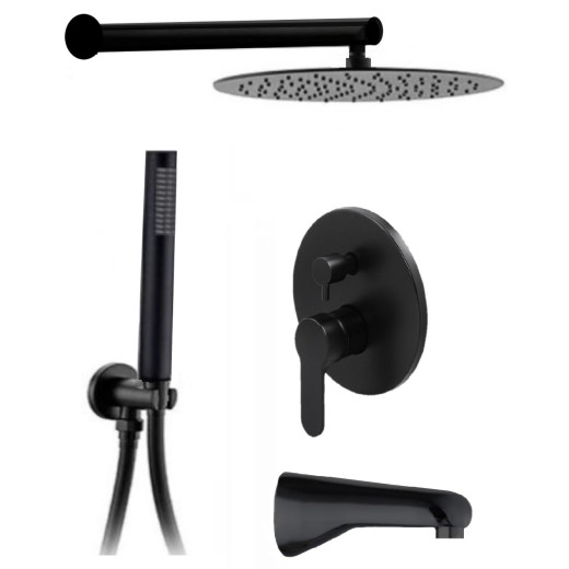 Marita Встраиваемый душевой комплект со смесителем 3 режима TVZ-8833 Чёрный
