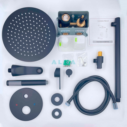 Marita Встраиваемый душевой комплект со смесителем 3 режима TVZ-8833 Чёрный