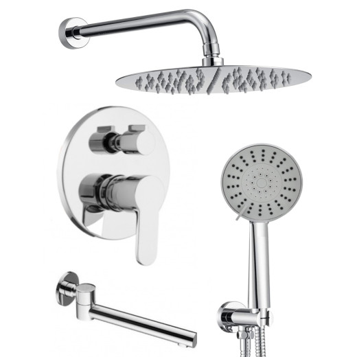 Ruver Встраиваемый душевой комплект со смесителем 3 режима TVZ-8828 Хром