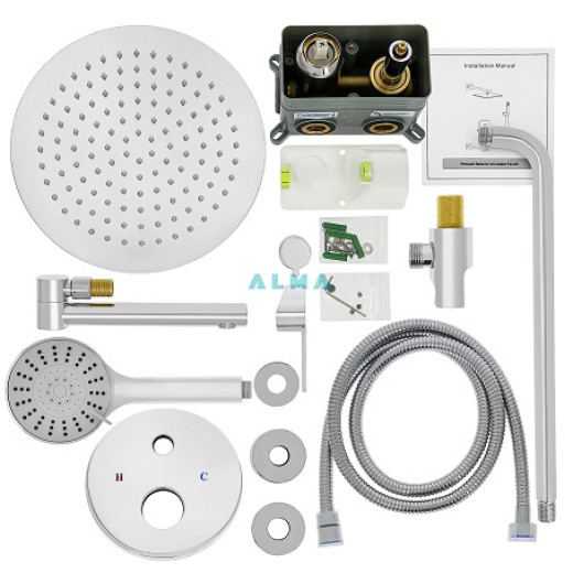 Ruver Встраиваемый душевой комплект со смесителем 3 режима TVZ-8828 Хром