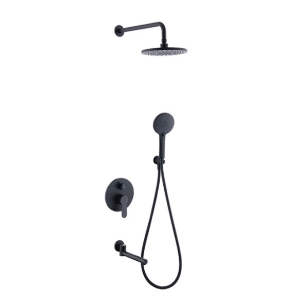 Ruver Встраиваемый душевой комплект со смесителем 3 режима TVZ-8830 Чёрный