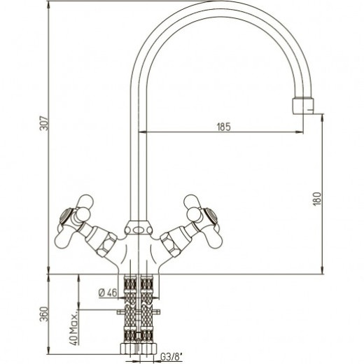 Смеситель для кухни Paini Monaco 08CR570BLMKM