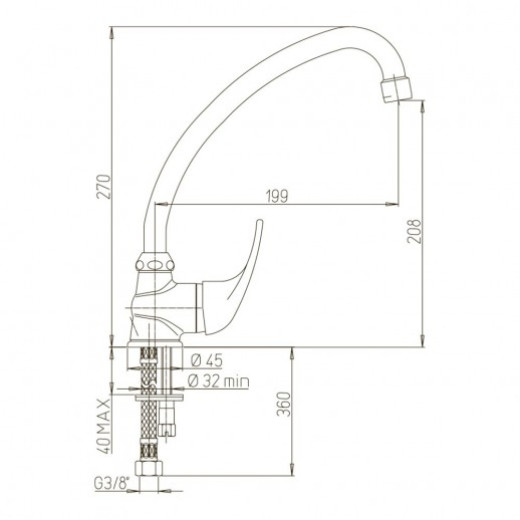 Смеситель для кухни Paini Jolly 69CR592ZLMKM