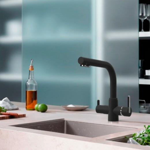 Смеситель для кухни Paini Arena на 3 воды, черный 92446433VE7B90DALMKM