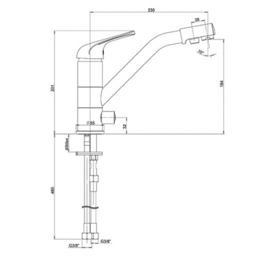 Смеситель для кухни Paini Pilot 04AV543KM