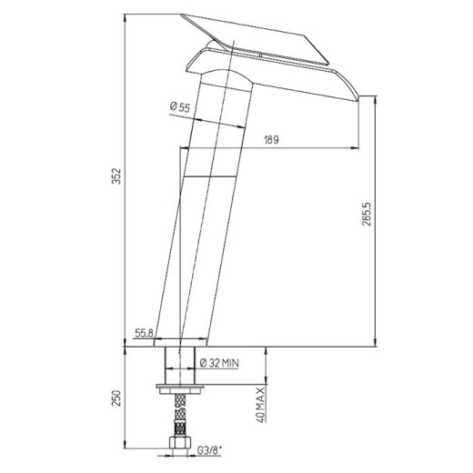 Смеситель для кухни Paini Morgana, никель, излив стекло 73PW579VRKM