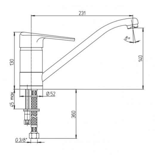 Смеситель для кухни Paini Cooper 80CR583KM