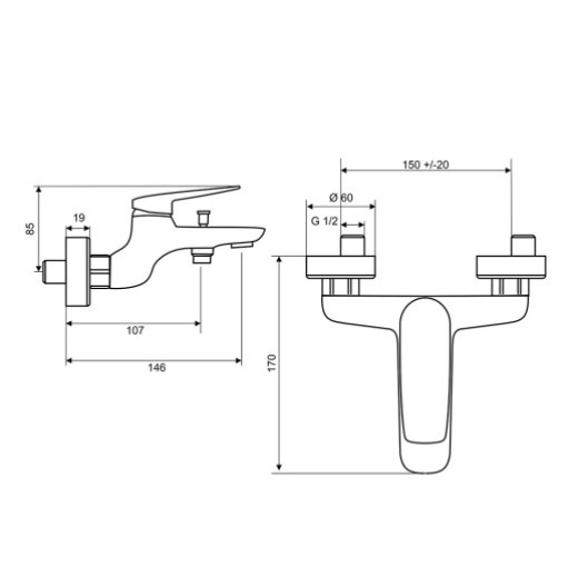 Смеситель для ванны Paini Laguna, черный LAYO111