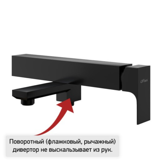 Смеситель для ванны Paini Grazia без аксессуара, черный матовый 21PZ111