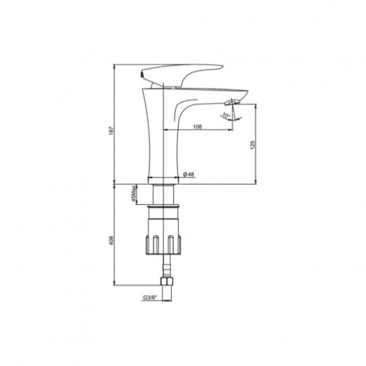 Смеситель для раковины Paini Verona без донного клапана VRCR205KM