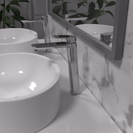 Смеситель для раковины Paini Nove без донного клапана высокий 09CR205LL