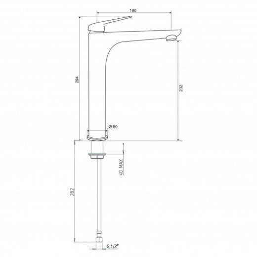 Смеситель для раковины Paini Laguna высокий, черный LAYO205LL