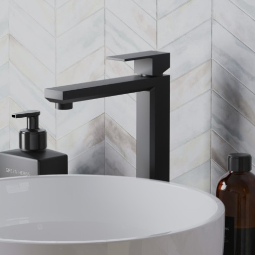 Смеситель для раковины Paini Grazia без донного клапана, черный матовый 21PZ205LL