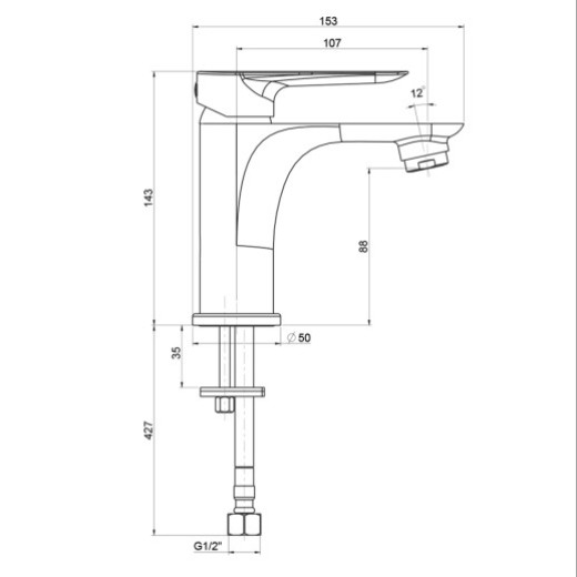 Смеситель для раковины Paini Garda c донным клапаном 76CR211