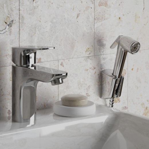 Смеситель для раковины Paini Viva Style с гигиеническим душем P4CR205/574