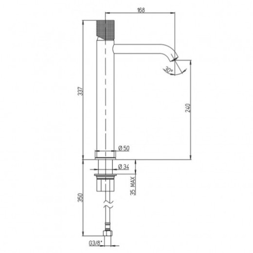 Смеситель для раковины Paini Cox Grip высокий 7GCR205OLL