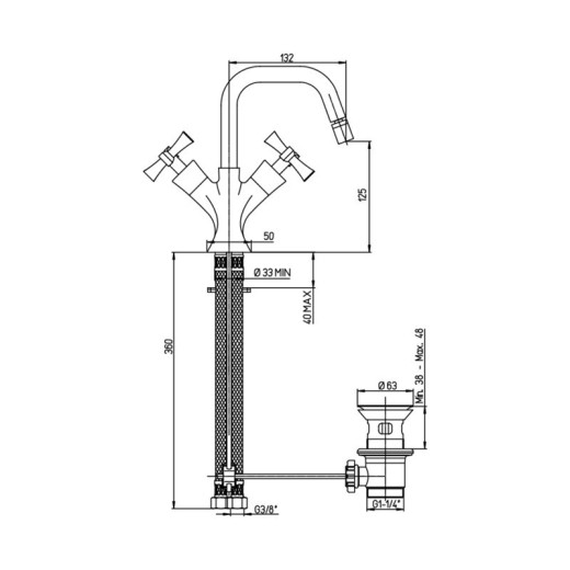 Смеситель для биде Paini Elix
