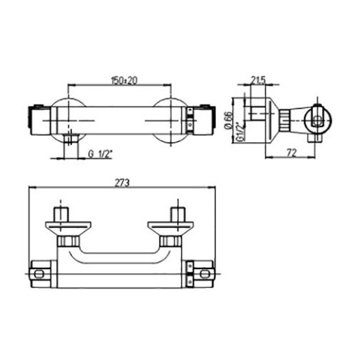 Смеситель для душа Paini Arena с термостатом