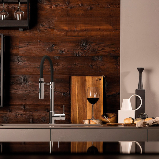 Смеситель для кухни Paini Cox гибкий излив черный