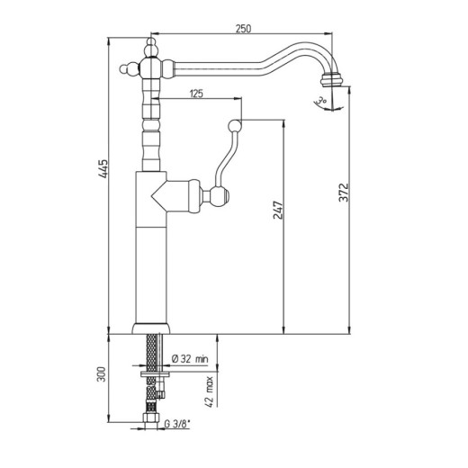 Смеситель для кухни Paini Duomo высокий