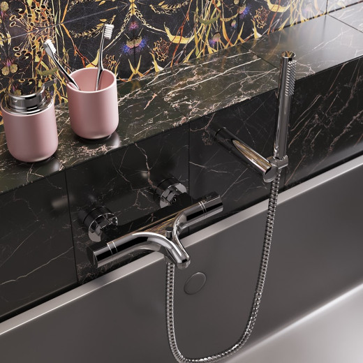 Смеситель для ванны Paini Arena с термостатом и аксессуаром