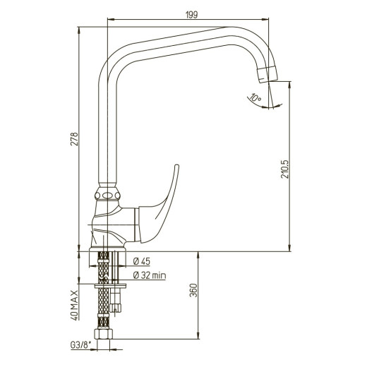 Смеситель для кухни Paini Jolly