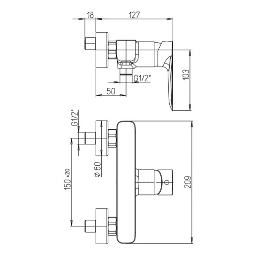 Смеситель для душа Paini Nove