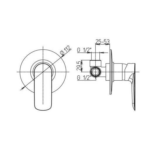 Смеситель для душа Paini Nove встраиваемый