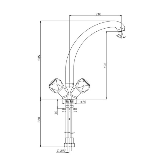 Смеситель для кухни Paini AF182