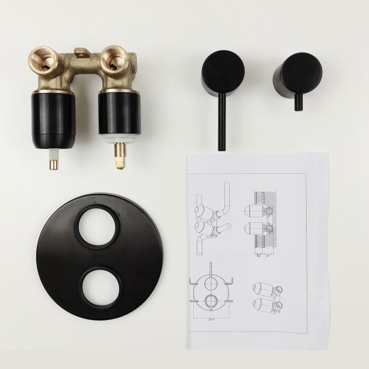 Смеситель для ванны Paini Cox встраиваемый, черный матовый PVD