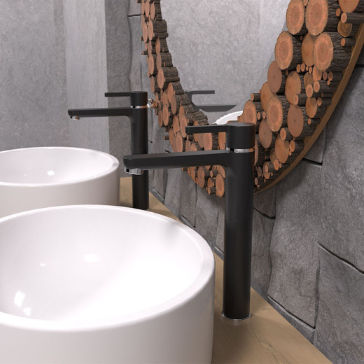 Смеситель для раковины Paini Arena высокий, черный