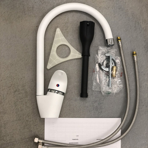 Смеситель для кухни Paini Sicily, белый