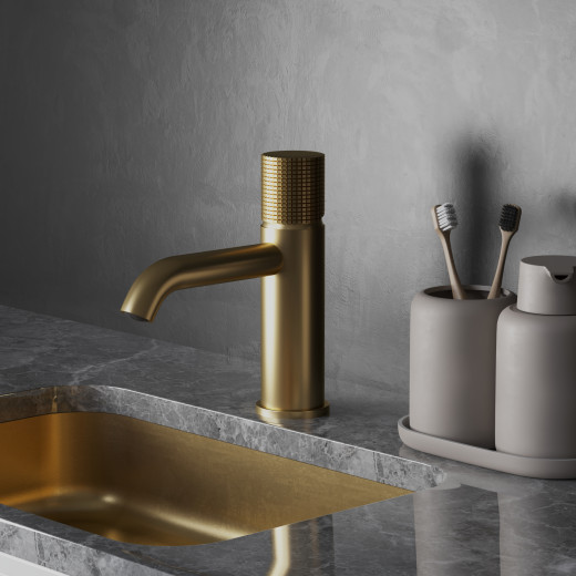 Смеситель для раковины Paini Cox Grip, матовое золото