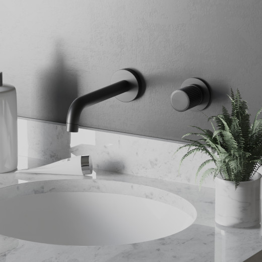 Смеситель для раковины Paini Cox Grip встраиваемый, черный матовый