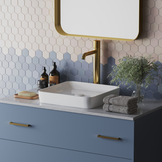 Смеситель для раковины Paini Cox Grip высокий, матовое золото