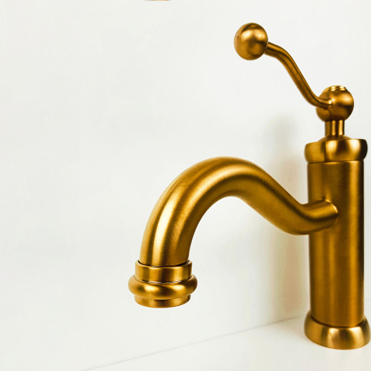 Смеситель для раковины PAINI Duomo без донного клапана, матовое золото PVD