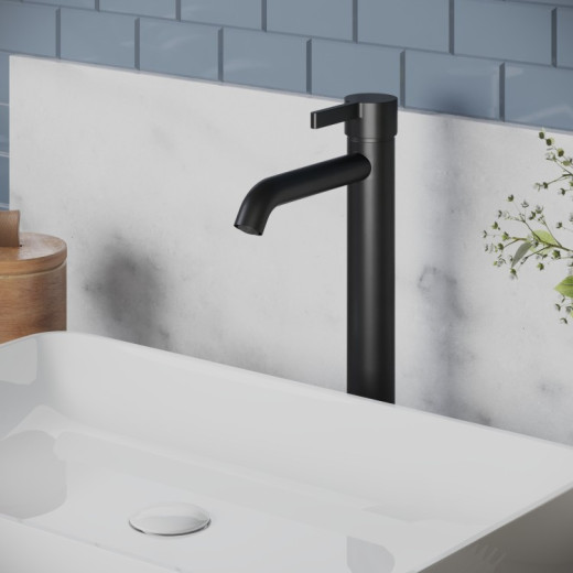 Смеситель для раковины PAINI Brera без донного клапана, высокий, чёрный матовый PVD