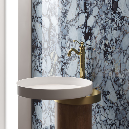 Смеситель для раковины Paini Duomo с донным клапаном высокий, старая бронза