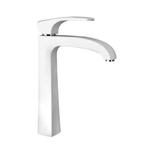 Смеситель для раковины Paini Lady с донным клапаном высокий, белый