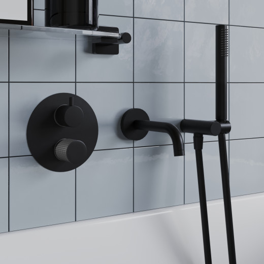 Смеситель для ванны Paini Cox Grip встраиваемый, черный матовый