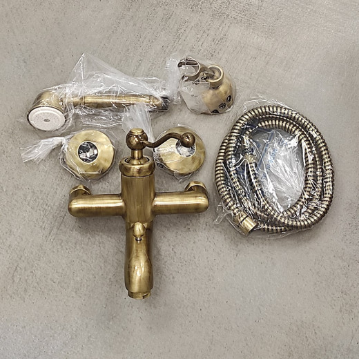 Смеситель для ванны Paini Duomo с аксессуаром, старая бронза