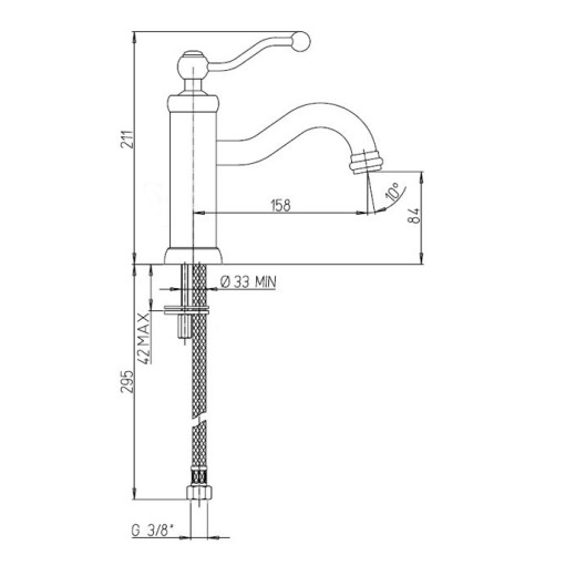 Смеситель для раковины PAINI Duomo без донного клапана, старая бронза