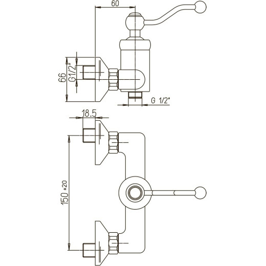 Смеситель для душа Paini Duomo, старая бронза