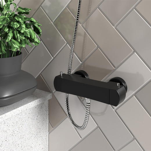 Смеситель для душа Paini Lady с термостатом, черный