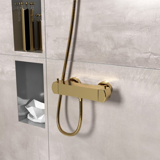 Смеситель для душа Paini Lady с термостатом, золото PVD
