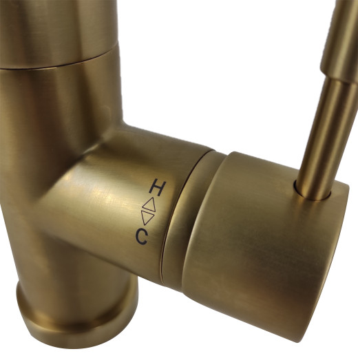 Смеситель для кухни Paini Cox на 3 воды, матовое золото