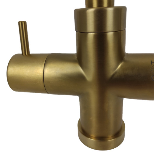 Смеситель для кухни Paini Cox на 3 воды, матовое золото