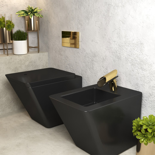 Смеситель для биде Paini Morgana, золото, излив темное дерево