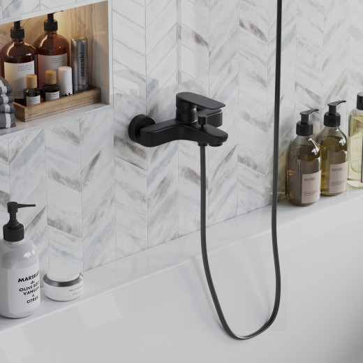 Смеситель для ванны Paini Nove без аксессуара, чёрный